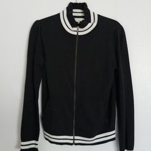 Dark grey and white zip sweater